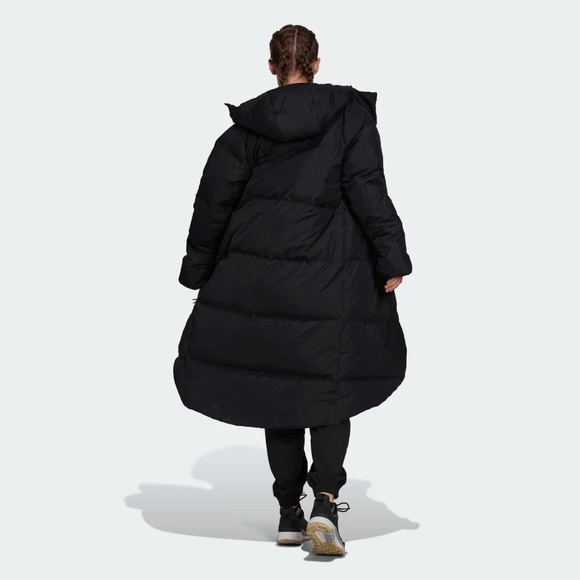 Adidas - Women's Big Baffle Down Coat, Black (Large) - Picture 2 of 5